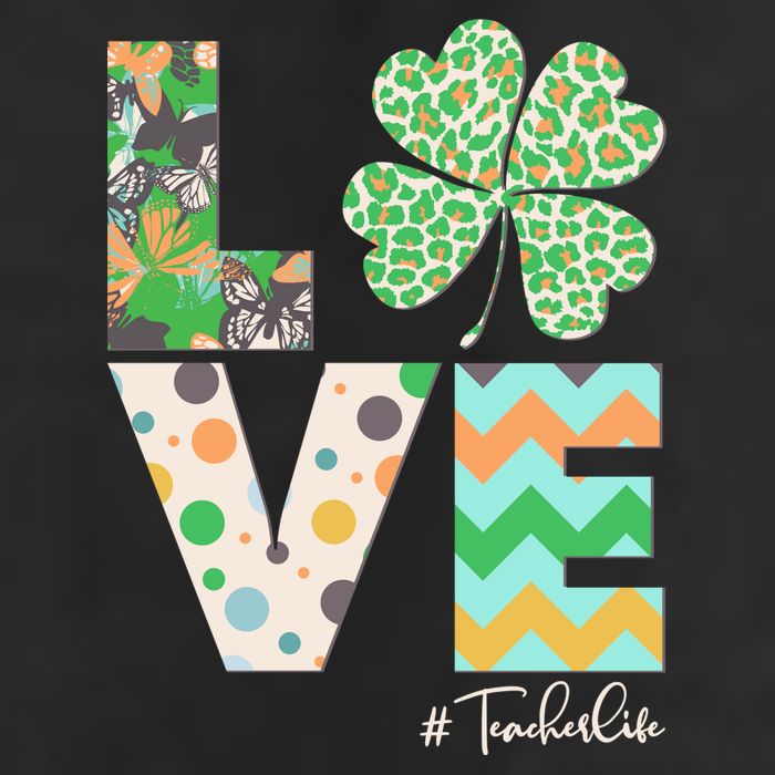 St Patrick's Day Love Teacher Life  7 Panel Mesh Trucker Snapback Hat