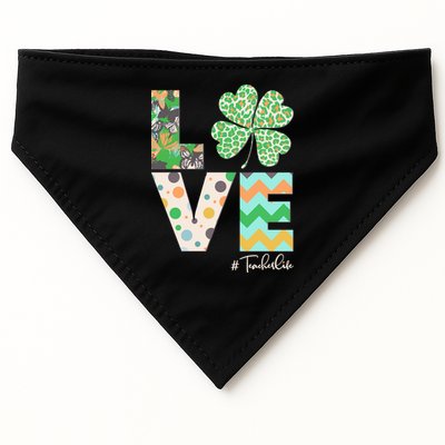 St Patrick's Day Love Teacher Life  USA-Made Doggie Bandana