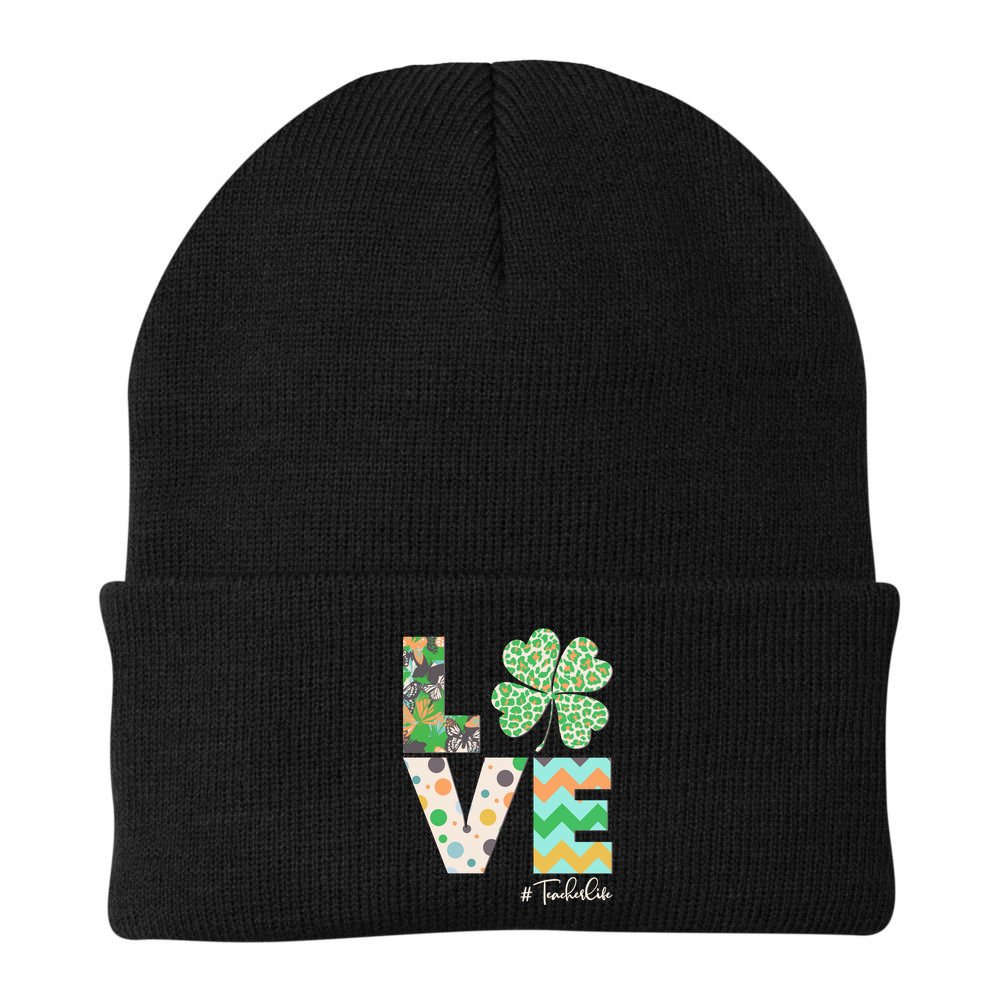 St Patrick's Day Love Teacher Life  Beanie
