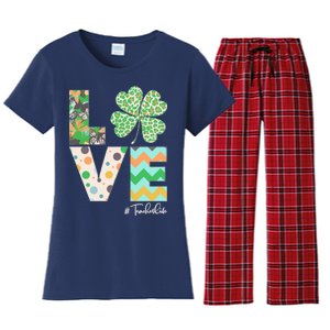 St Patrick's Day Love Teacher Life  Women's Flannel Pajama Set