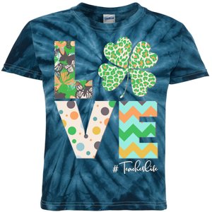 St Patrick's Day Love Teacher Life  Kids Tie-Dye T-Shirt