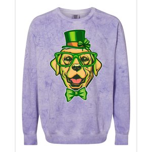 St Patrick's Day Lucky Golden Retriever Dog Colorblast Crewneck Sweatshirt