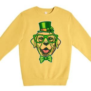 St Patrick's Day Lucky Golden Retriever Dog Premium Crewneck Sweatshirt