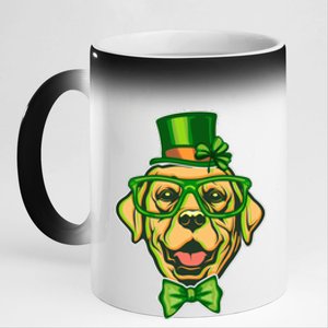 St Patrick's Day Lucky Golden Retriever Dog 11oz Black Color Changing Mug