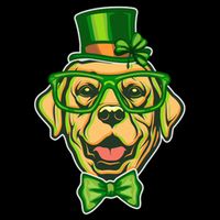 St Patrick's Day Lucky Golden Retriever Dog Cooling Performance Crew T-Shirt