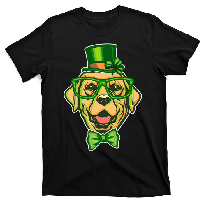 St Patrick's Day Lucky Golden Retriever Dog T-Shirt