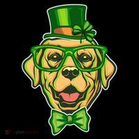 St Patrick's Day Lucky Golden Retriever Dog T-Shirt