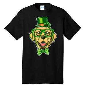 St Patrick's Day Lucky Golden Retriever Dog Tall T-Shirt