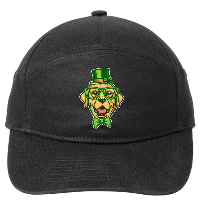 St Patrick's Day Lucky Golden Retriever Dog 7-Panel Snapback Hat