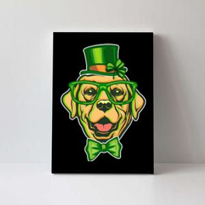 St Patrick's Day Lucky Golden Retriever Dog Canvas