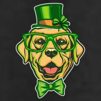 St Patrick's Day Lucky Golden Retriever Dog Adult Drive Performance Visor