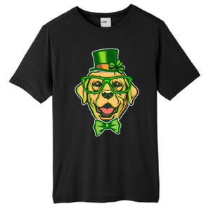 St Patrick's Day Lucky Golden Retriever Dog Tall Fusion ChromaSoft Performance T-Shirt