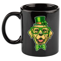St Patrick's Day Lucky Golden Retriever Dog 11oz C Handle Ceramic Mug