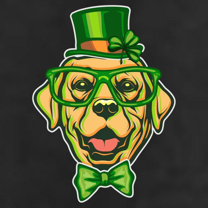 St Patrick's Day Lucky Golden Retriever Dog 11oz C Handle Ceramic Mug
