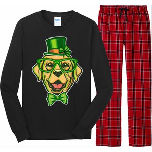 St Patrick's Day Lucky Golden Retriever Dog Long Sleeve Pajama Set