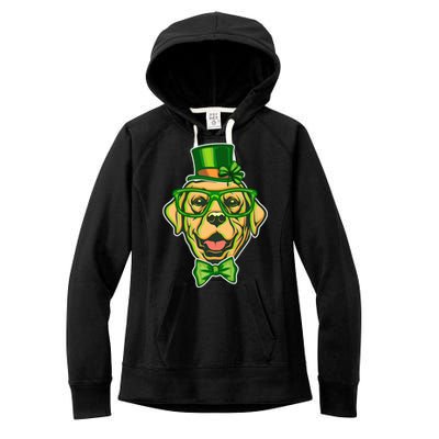 St Patrick's Day Lucky Golden Retriever Dog Women's Fleece Hoodie