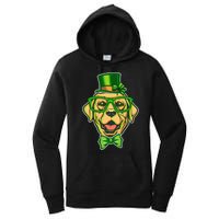 St Patrick's Day Lucky Golden Retriever Dog Women's Pullover Hoodie