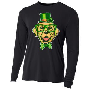 St Patrick's Day Lucky Golden Retriever Dog Cooling Performance Long Sleeve Crew