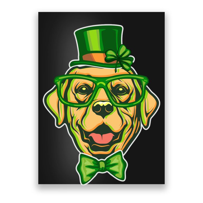 St Patrick's Day Lucky Golden Retriever Dog Poster