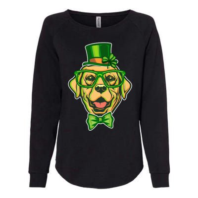 St Patrick's Day Lucky Golden Retriever Dog Womens California Wash Sweatshirt