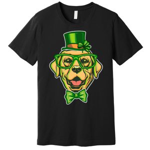 St Patrick's Day Lucky Golden Retriever Dog Premium T-Shirt