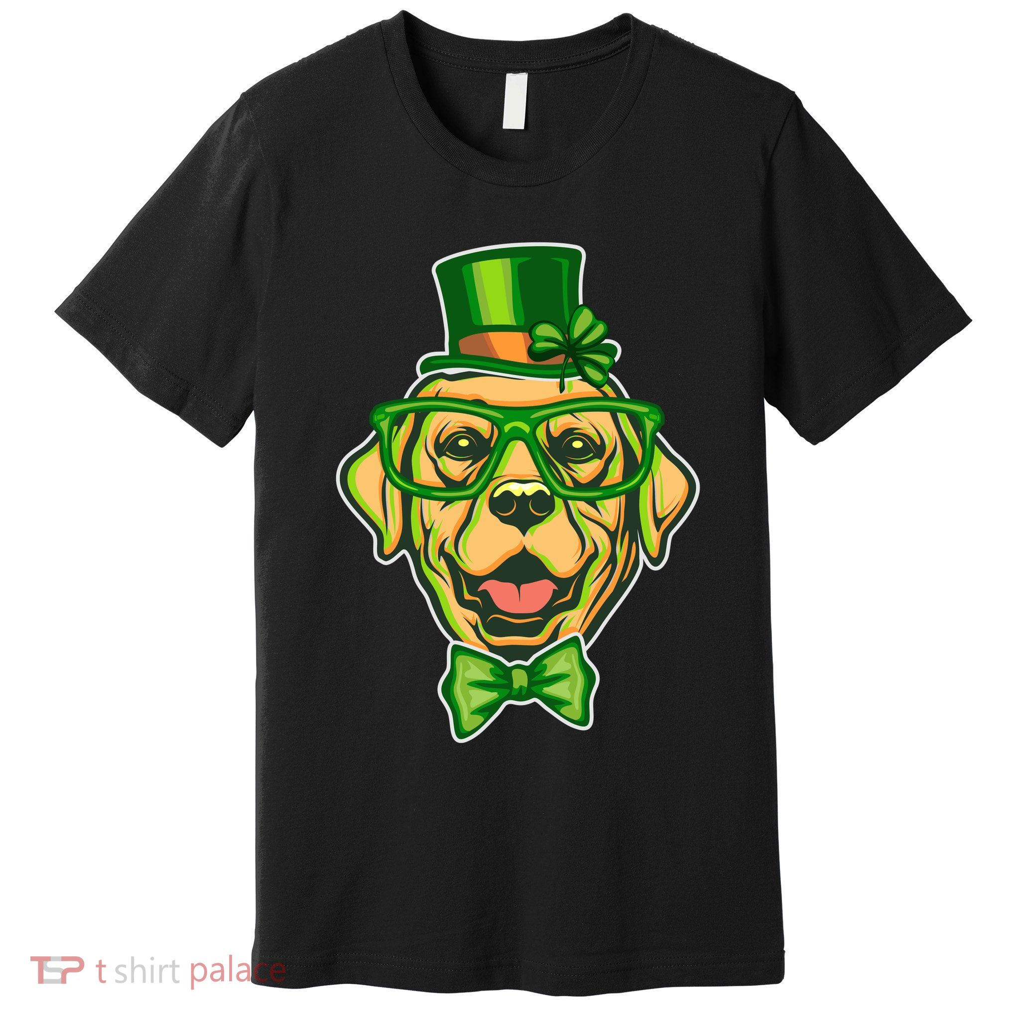 St Patrick's Day Lucky Golden Retriever Dog Premium T-Shirt
