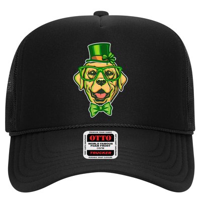 St Patrick's Day Lucky Golden Retriever Dog Trucker Hat