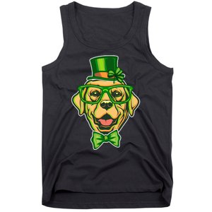 St Patrick's Day Lucky Golden Retriever Dog Tank Top