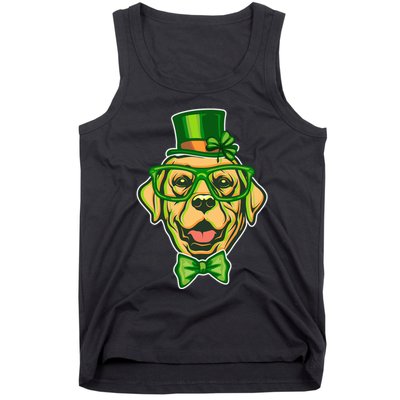 St Patrick's Day Lucky Golden Retriever Dog Tank Top