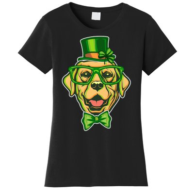 St Patrick's Day Lucky Golden Retriever Dog Women's T-Shirt