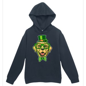 St Patrick's Day Lucky Golden Retriever Dog Urban Pullover Hoodie