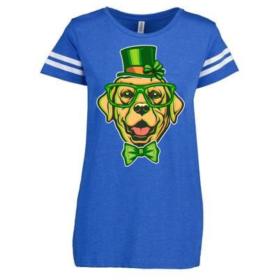 St Patrick's Day Lucky Golden Retriever Dog Enza Ladies Jersey Football T-Shirt