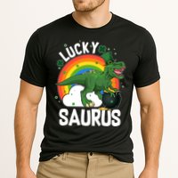 St Patrick's Day Lucky Saurus T-Rex With Pot Of Gold Performance Shirt
