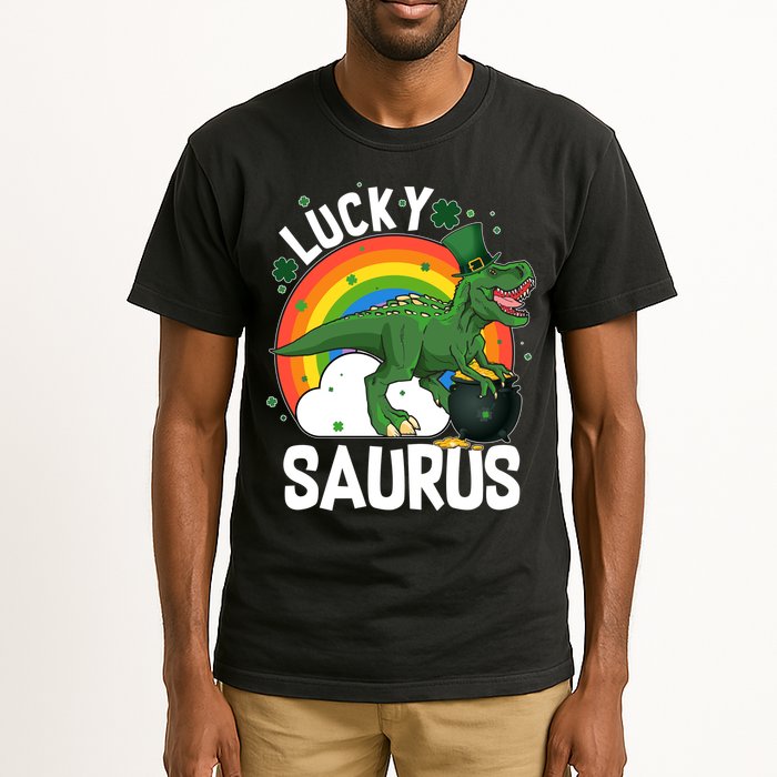 St Patrick's Day Lucky Saurus T-Rex With Pot Of Gold Tall T-Shirt