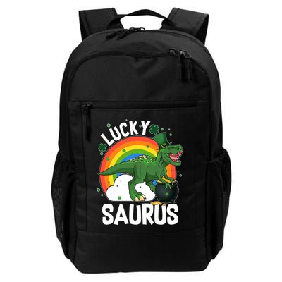 St Patrick's Day Lucky Saurus T-Rex With Pot Of Gold Backpack
