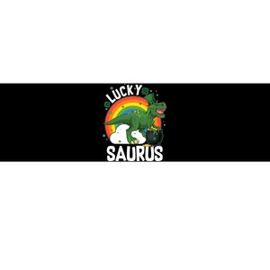 St Patrick's Day Lucky Saurus T-Rex With Pot Of Gold Bumper Sticker