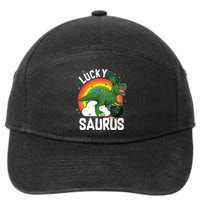 St Patrick's Day Lucky Saurus T-Rex With Pot Of Gold 7-Panel Snapback Hat