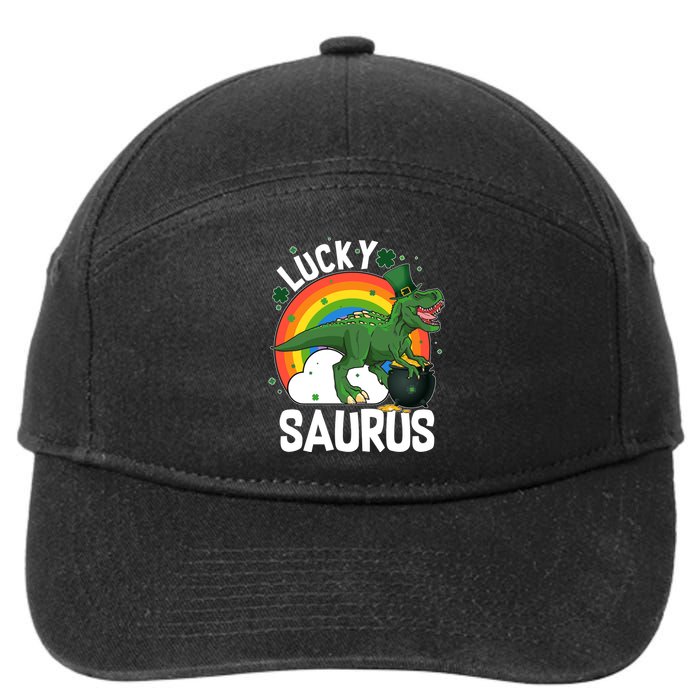 St Patrick's Day Lucky Saurus T-Rex With Pot Of Gold 7-Panel Snapback Hat