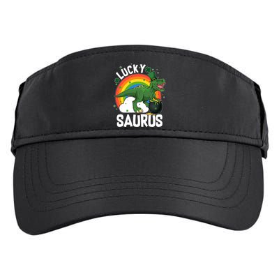 St Patrick's Day Lucky Saurus T-Rex With Pot Of Gold Adult Drive Performance Visor