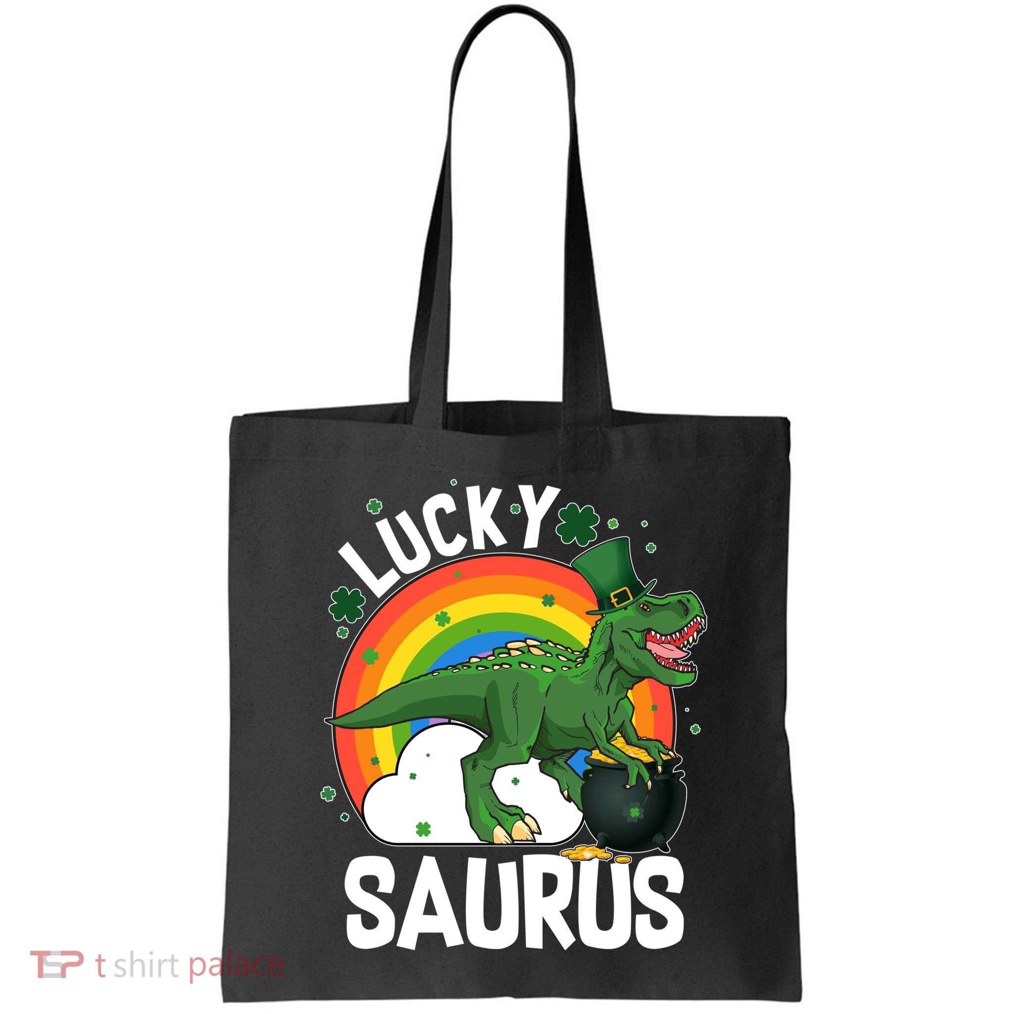St Patrick's Day Lucky Saurus T-Rex With Pot Of Gold Bag