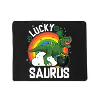 St Patrick's Day Lucky Saurus T-Rex With Pot Of Gold Mousepad