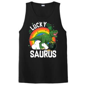 St Patrick's Day Lucky Saurus T-Rex With Pot Of Gold PosiCharge Competitor Tank