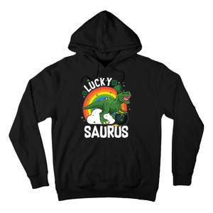 St Patrick's Day Lucky Saurus T-Rex With Pot Of Gold Tall Hoodie