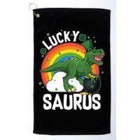St Patrick's Day Lucky Saurus T-Rex With Pot Of Gold Golf Towel