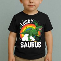 St Patrick's Day Lucky Saurus T-Rex With Pot Of Gold Toddler T-Shirt