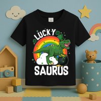 St Patrick's Day Lucky Saurus T-Rex With Pot Of Gold Toddler T-Shirt