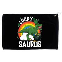 St Patrick's Day Lucky Saurus T-Rex With Pot Of Gold Grommeted Golf Towel