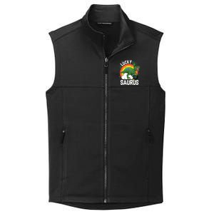 St Patrick's Day Lucky Saurus T-Rex With Pot Of Gold Collective Smooth Fleece Vest