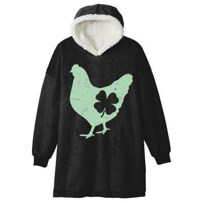 St Patrick's Day Lucky Shamrock Clover Chicken Hooded Wearable Blanket