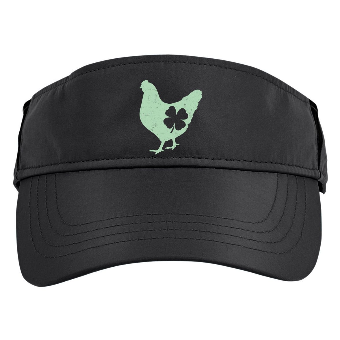 St Patrick's Day Lucky Shamrock Clover Chicken Adult Drive Performance Visor